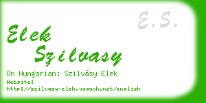 elek szilvasy business card