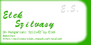 elek szilvasy business card